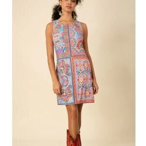 Hale Bob Heidi Jersey Printed Lined Sleeveless Sheath mini Dress Multicolor XS
